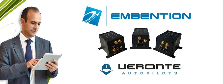 David Benavente using a tablet, showcasing Embention’s Veronte Autopilots for UAVs.