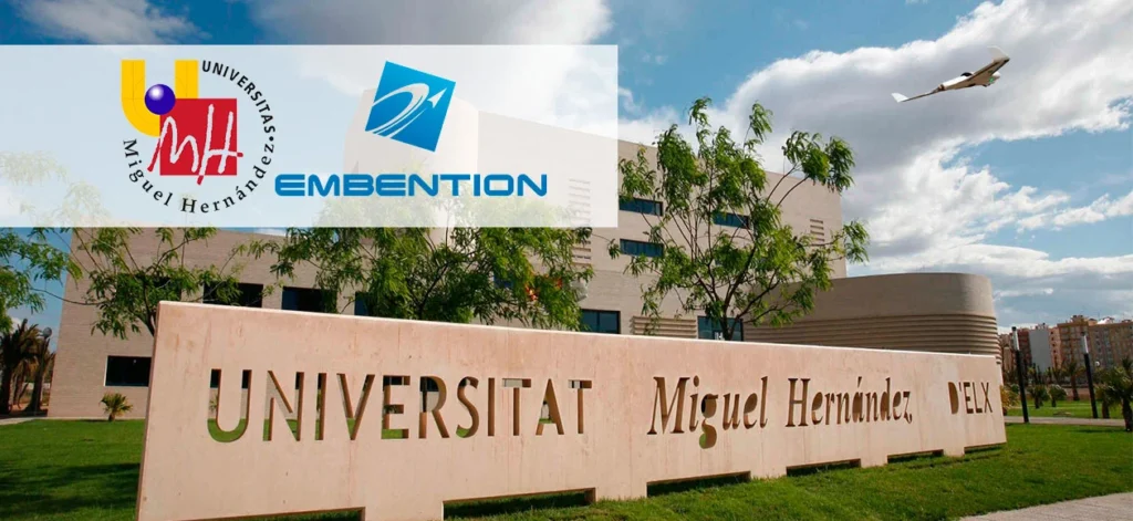 Universitat Miguel Hernández campus with an Embention drone flying.