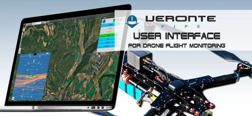 Interface display of Veronte software for drone flight monitoring.
