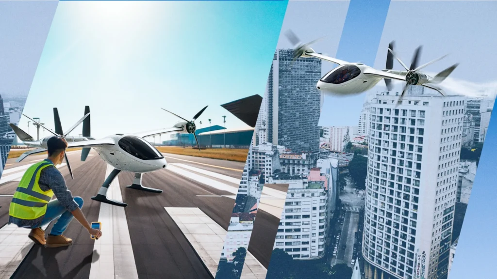 evtol flying in the city