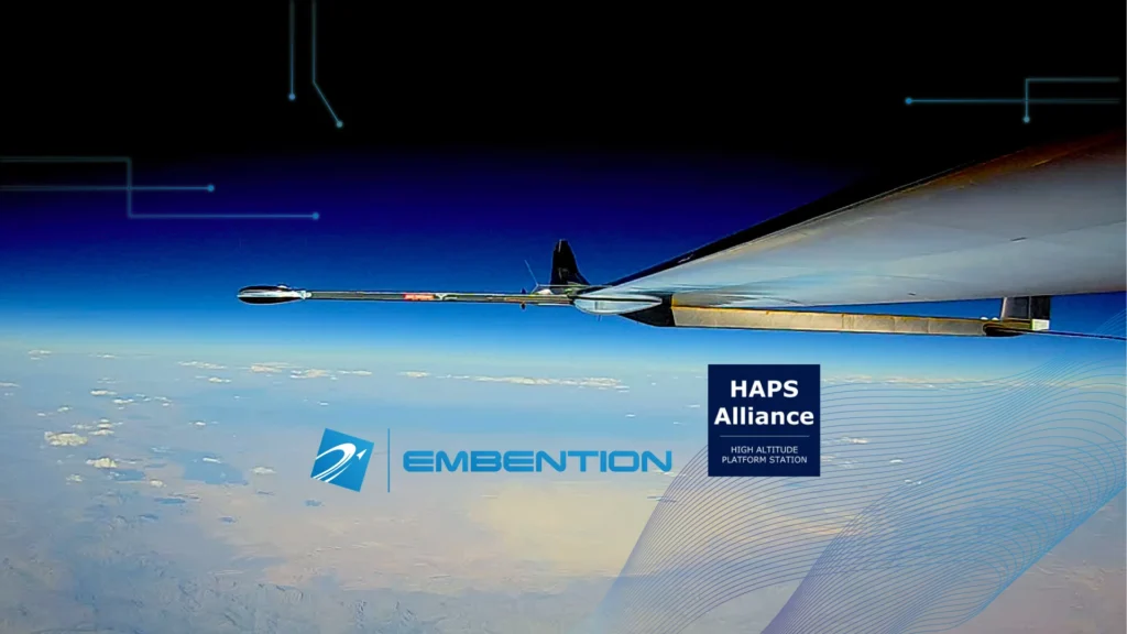 HAPS vehicle with logos of Haps Alliance and Embention